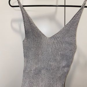 Sparkly silver tank top